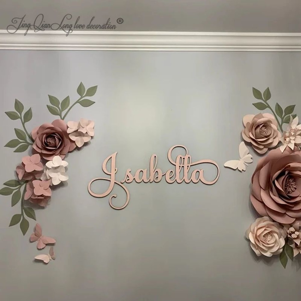 Personalized Wooden Name Sign Custom Nursery Wall Decor For Baby Room Home Styling 3