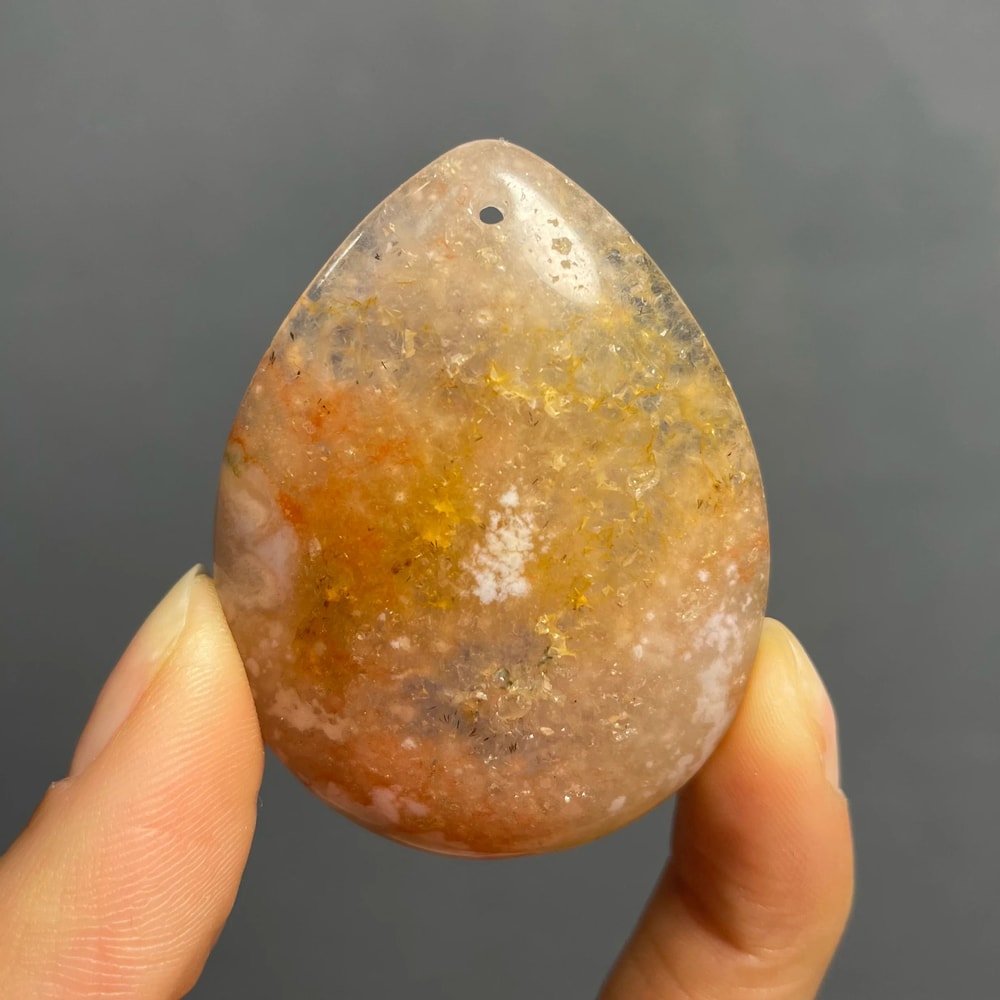 Natural Agate Crystal Pendant Polished Quartz Healing Stone For Feng Shui Jewelry Home Decor 6