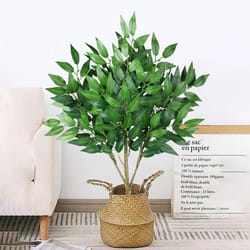 artificial eucalyptus tree plant – 16.5–25.2 in tropical willow faux greenery for home & garden decor