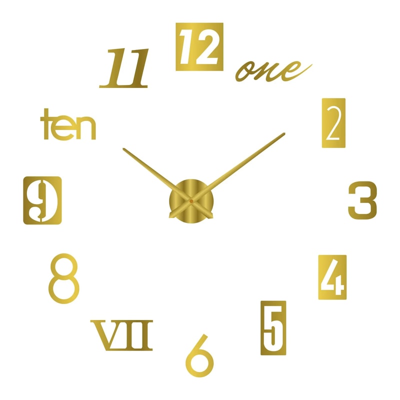 Large 3D DIY Wall Clock Luminous Silent Modern Wall Sticker Clock For Living Room Decor 11