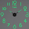 Large 3D DIY Wall Clock Luminous Silent Modern Wall Sticker Clock For Living Room Decor 16