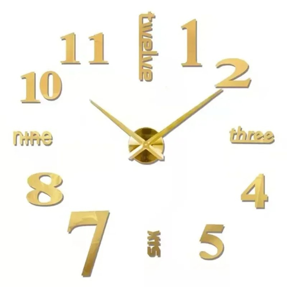 Large 3D DIY Wall Clock Luminous Silent Modern Wall Sticker Clock For Living Room Decor 23
