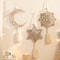 Wooden Ramadan Hanging Ornaments With Tassels Eid Mubarak Moon Decor For Islamic Home Gifts 3