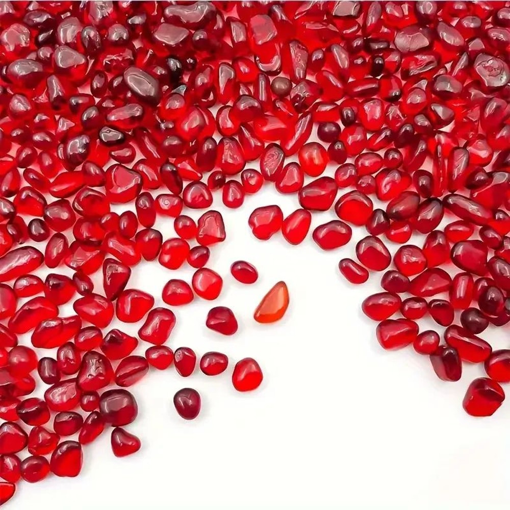 Red Glass Gravel Chips Irregular Decorative Stones For Fish Tank Vase Filling Garden Decor 1