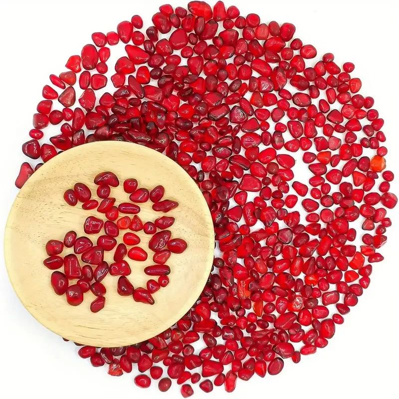 Red Glass Gravel Chips Irregular Decorative Stones For Fish Tank Vase Filling Garden Decor 0