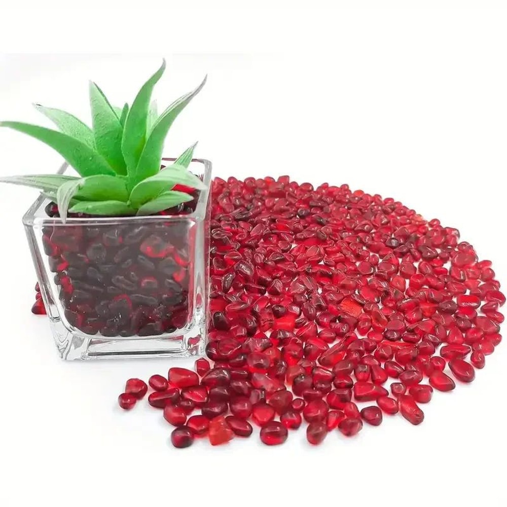 Red Glass Gravel Chips Irregular Decorative Stones For Fish Tank Vase Filling Garden Decor 5
