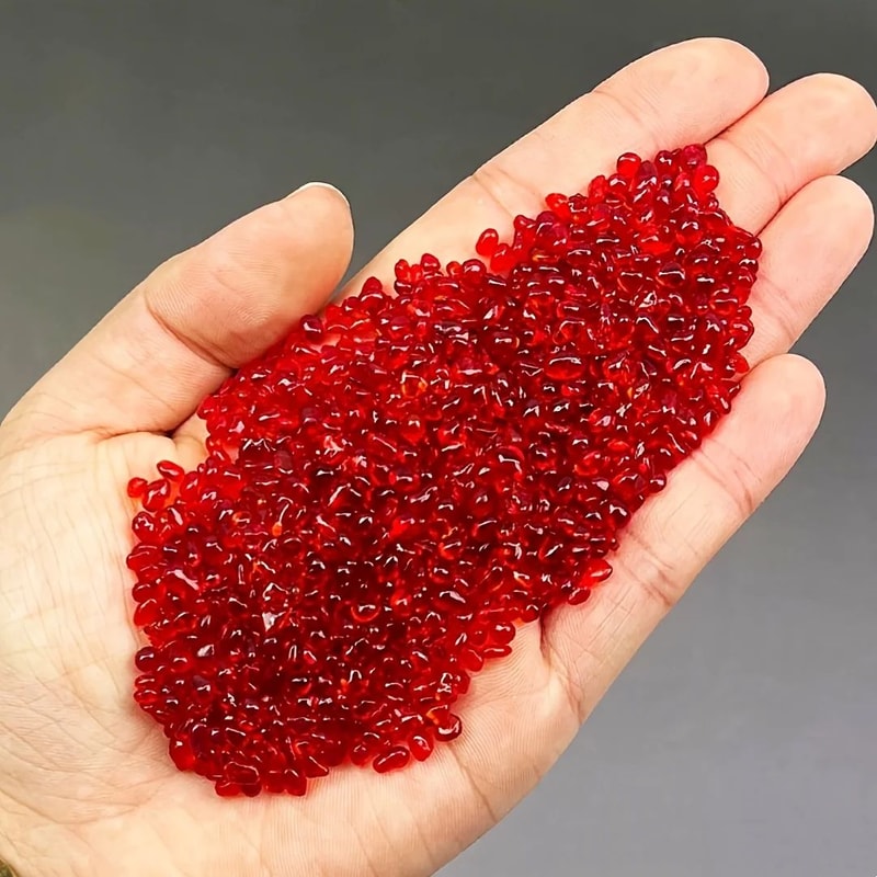 Red Glass Gravel Chips Irregular Decorative Stones For Fish Tank Vase Filling Garden Decor 6
