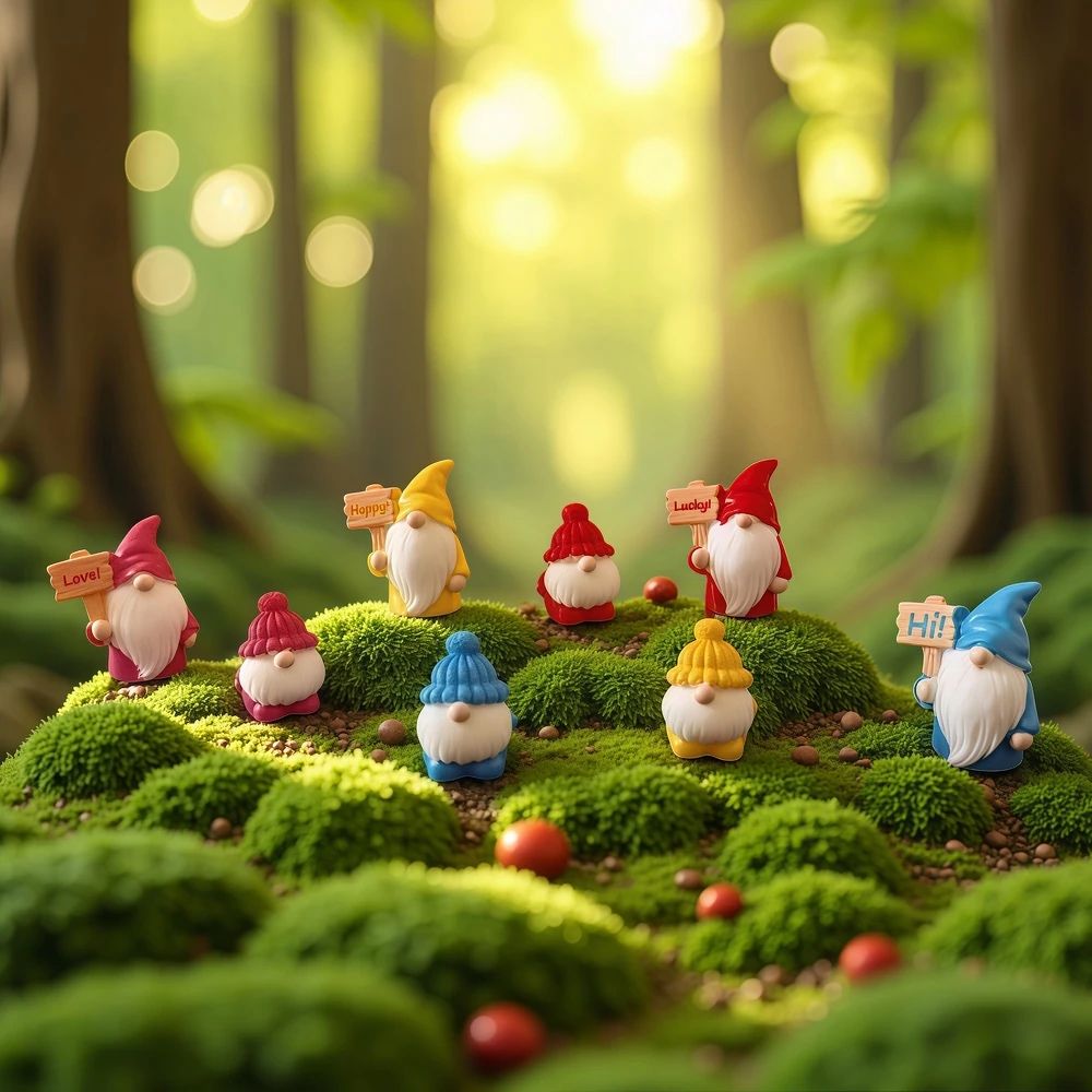 8pcs Mini Dwarf Garden Figurines Blind Bag Cute Micro Landscape DIY Decoration Set 1
