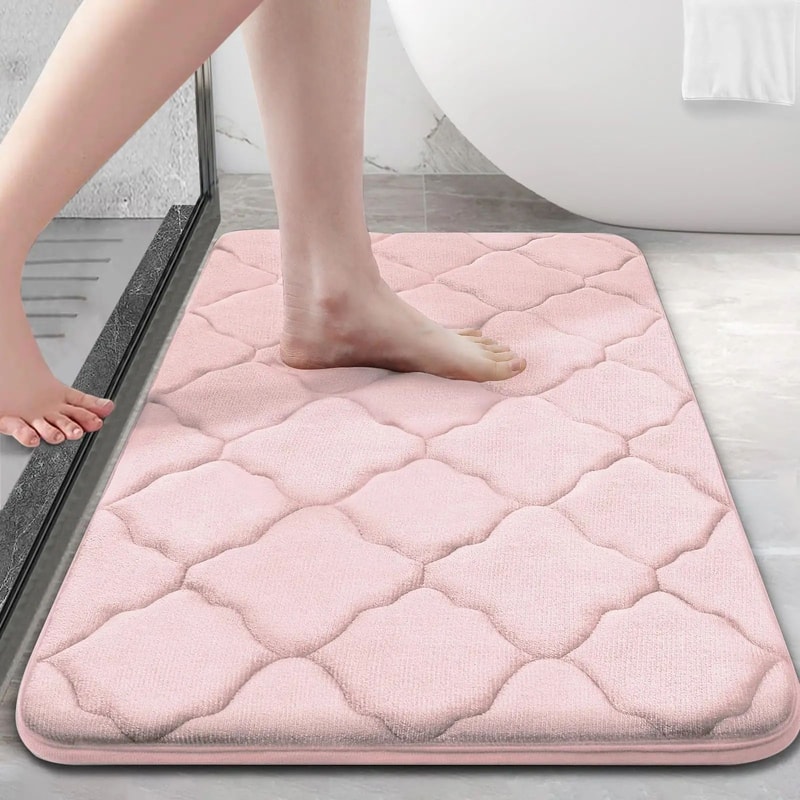 Homaxy Memory Foam Bath Mat NonSlip Absorbent Bathroom Rug With Soft Thick Cushion 5
