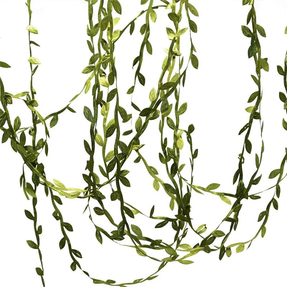 Silk Leaf Artificial Green Vines Handmade Faux Leaf Wreath Bathroom Decor Accessories 1