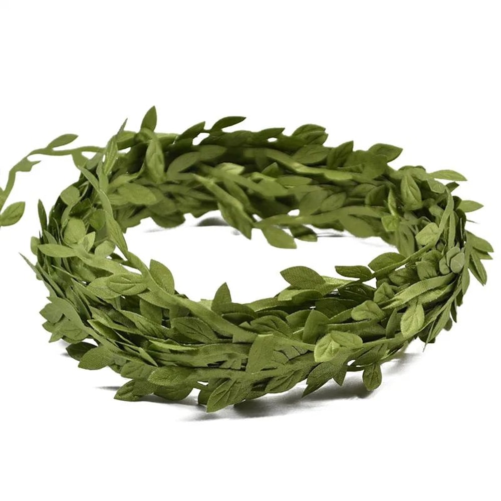 Silk Leaf Artificial Green Vines Handmade Faux Leaf Wreath Bathroom Decor Accessories 5