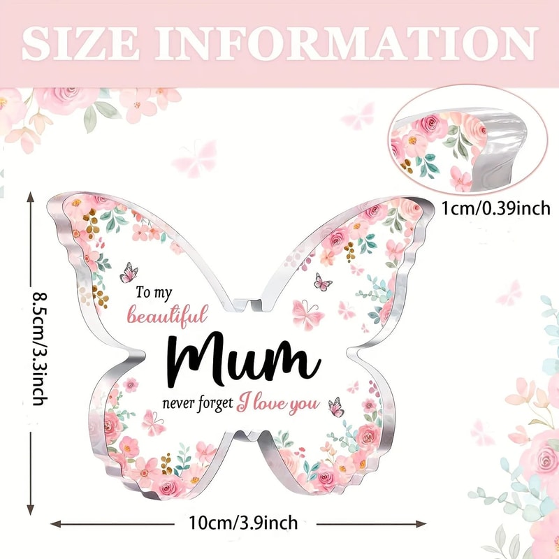 Butterfly Acrylic Plaque For Mum Elegant Mothers Day Birthday Gift Keepsake 5