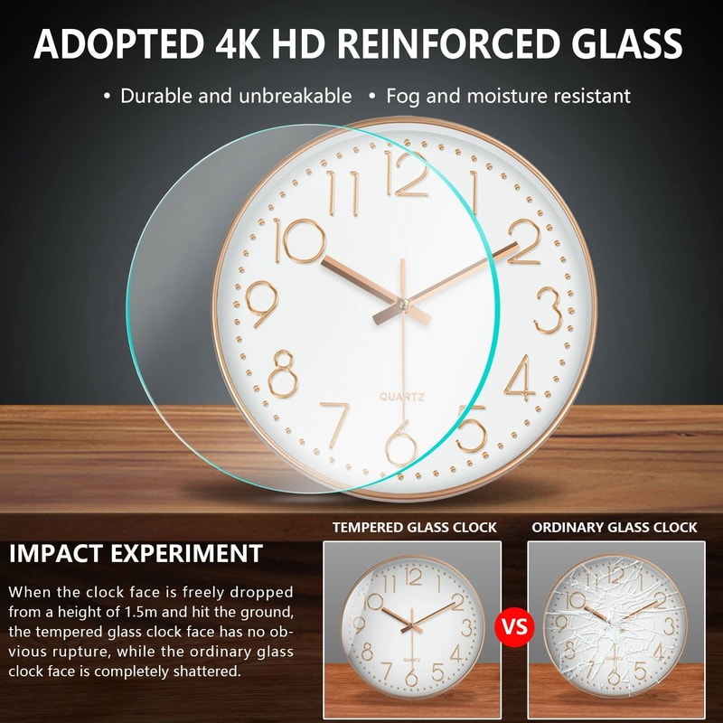 Minimalist Silent Quartz Wall Clock Modern Square Digital Style Clock For Home Office 3