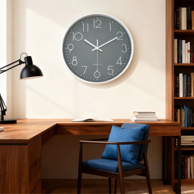 Minimalist Silent Quartz Wall Clock Modern Square Digital Style Clock For Home Office 1