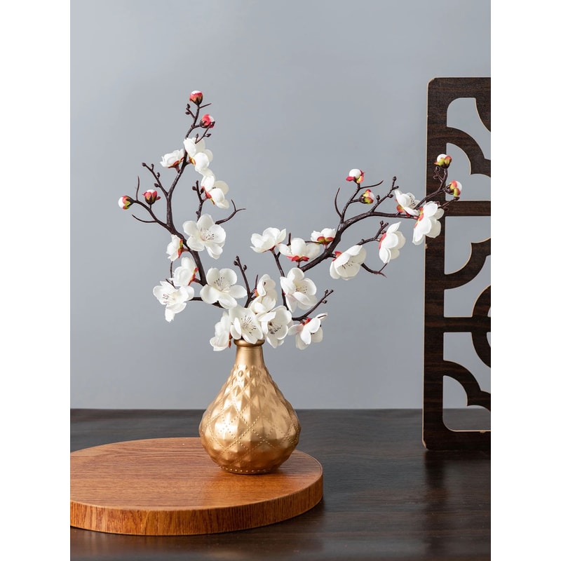 114 In Artificial Plum Blossom Branch Silk Peach Flower Stem For Home Wedding Table Decor 5