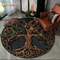 Viking Valknut Tree Of Life Round Rug NonSlip Nordic Area Carpet For Living Room Bedroom Decor 11