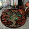 Viking Valknut Tree Of Life Round Rug NonSlip Nordic Area Carpet For Living Room Bedroom Decor 19