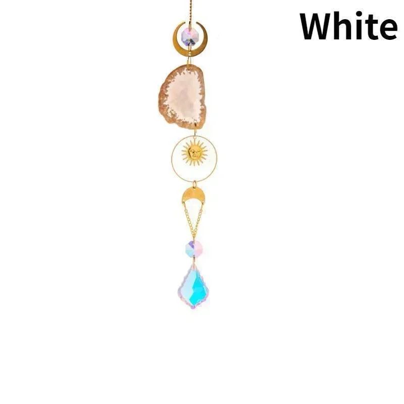 Crystal Sun Moon Suncatcher Prism Rainbow Window Hanging Ornament For Garden Patio Decor 8
