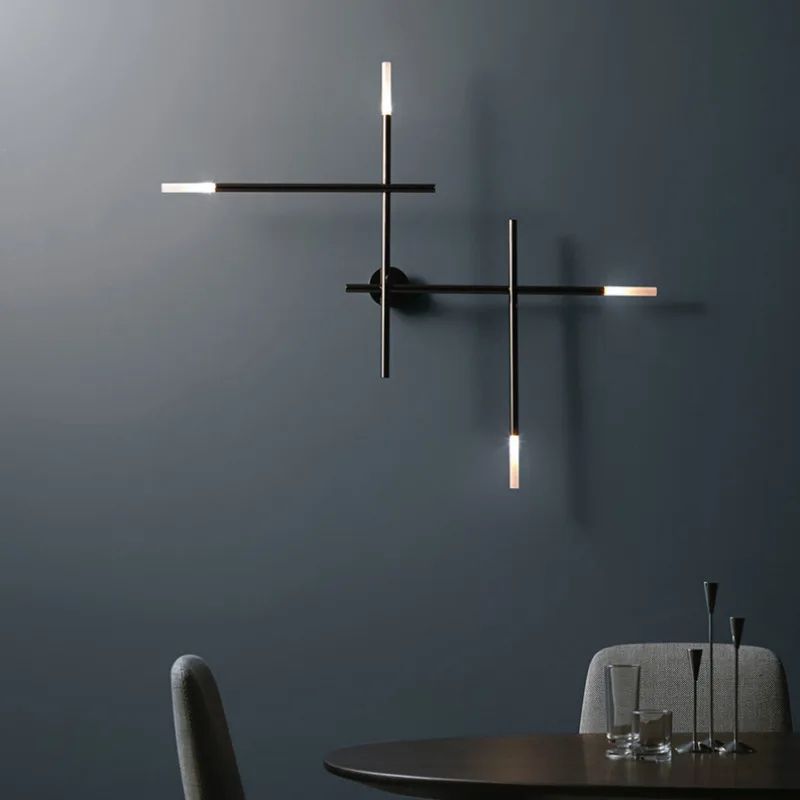 Nordic Cross LED Wall Lamp Modern Minimalist Line Art Sconce For Living Room Bedroom Lighting 2