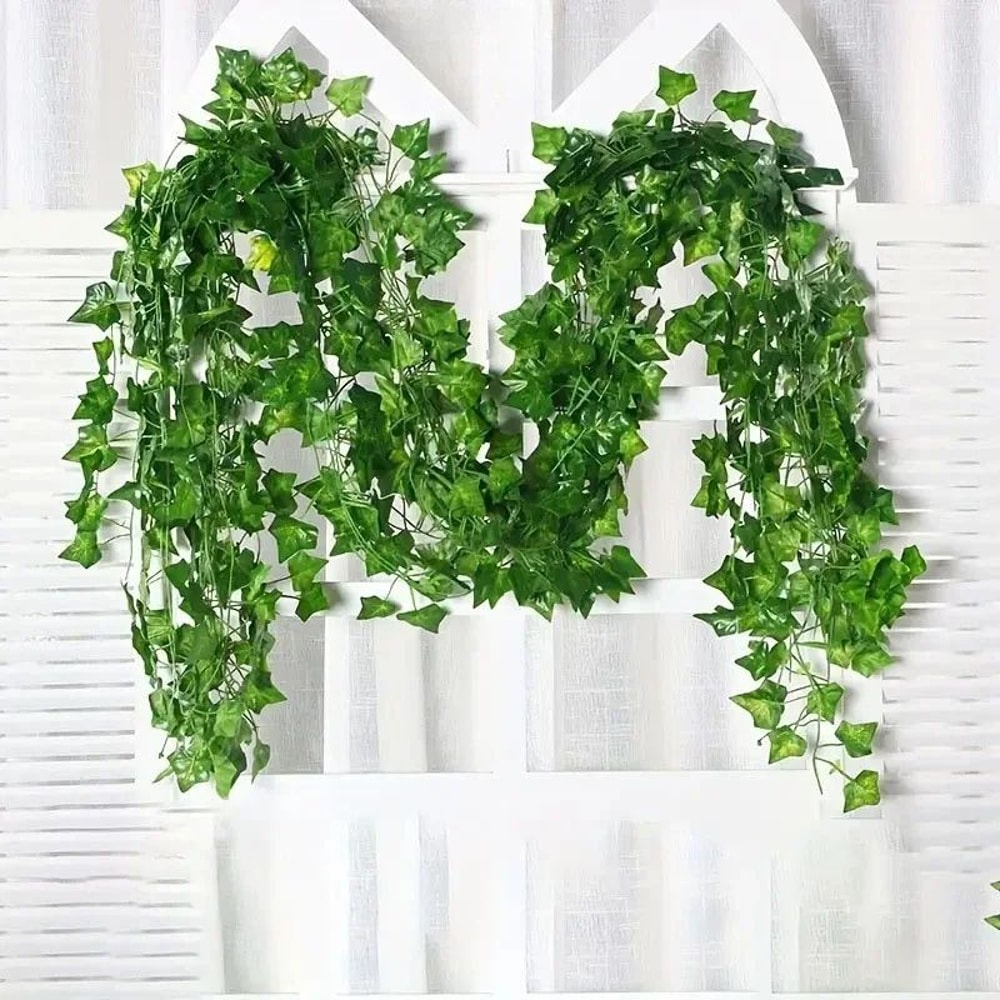 30pcs Artificial Ivy Leaf Hanging Vines Faux Greenery Garland For Home Wedding Wall Decor 9