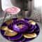 Purple Gold Peony Round Area Rug Washable NonSlip Polyester Carpet For Living Room Bedroom Decor 2