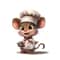Cute Chef Mouse Wall Sticker Cartoon SelfAdhesive Corner Decor For Bedroom Living Room 9