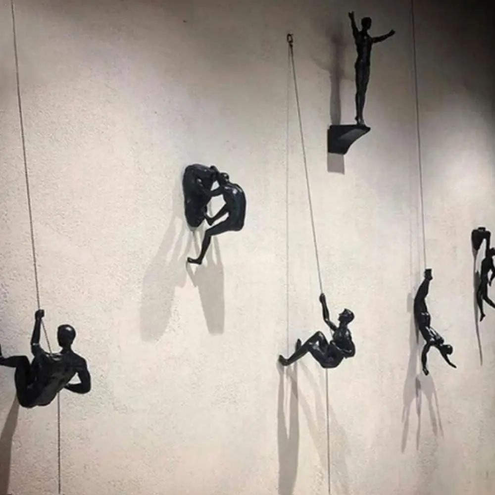 Modern Climbing Man Wall Sculpture Minimalist Resin Athlete Wall Art Decor 0