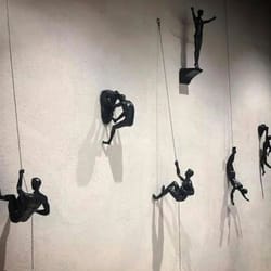 modern climbing man wall sculpture – minimalist resin athlete wall art decor