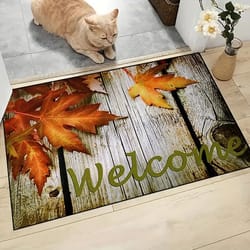 rustic wooden box print doormat – non-slip washable absorbent floor rug for home entryway