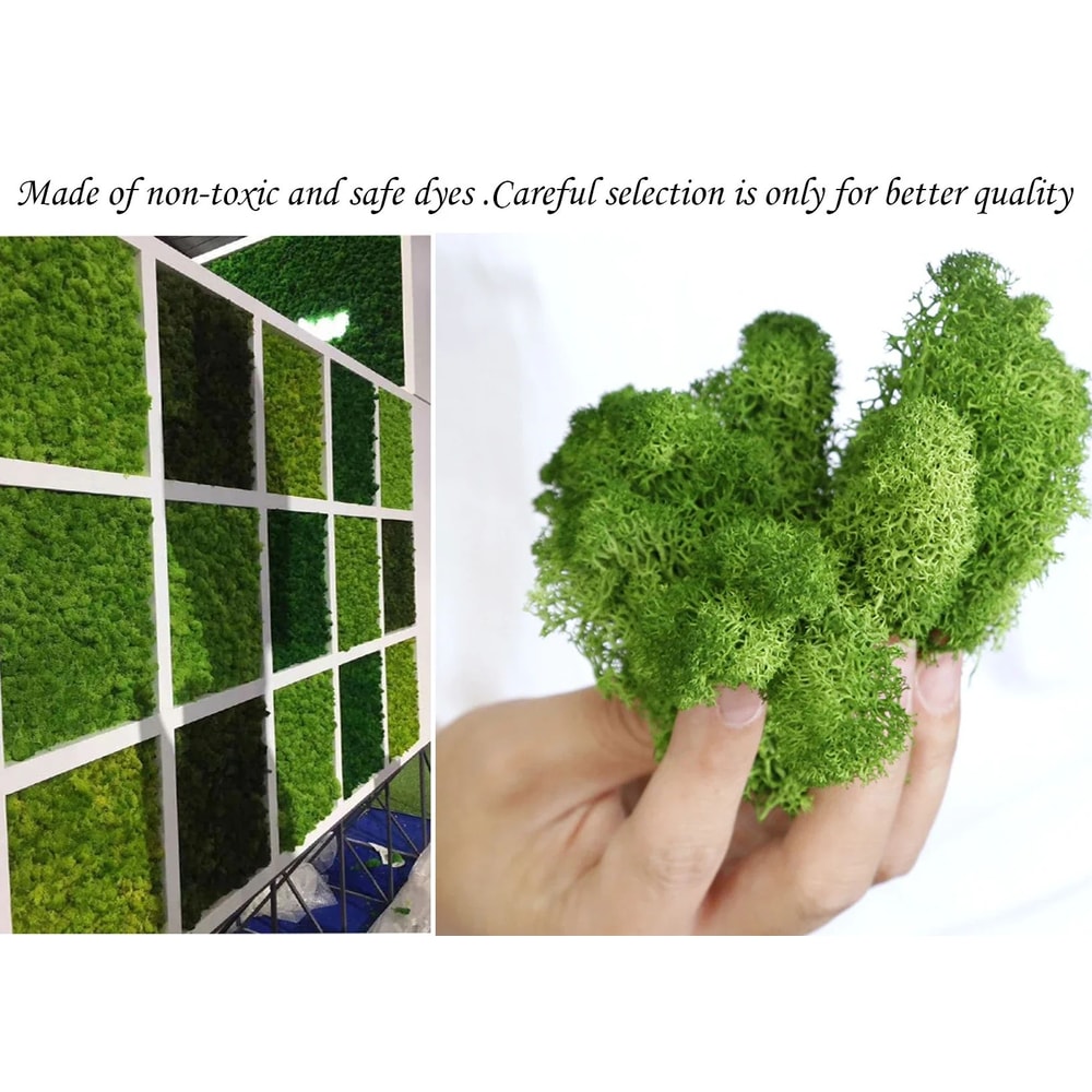 Artificial Reindeer Moss Decor Faux Green Moss For Crafts Potted Plants Wall Art 5
