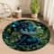 Cute Baby Dragon Jungle Round Rug NonSlip Flannel Carpet For Kids Room Home Decor 0