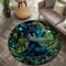 Cute Baby Dragon Jungle Round Rug NonSlip Flannel Carpet For Kids Room Home Decor 2