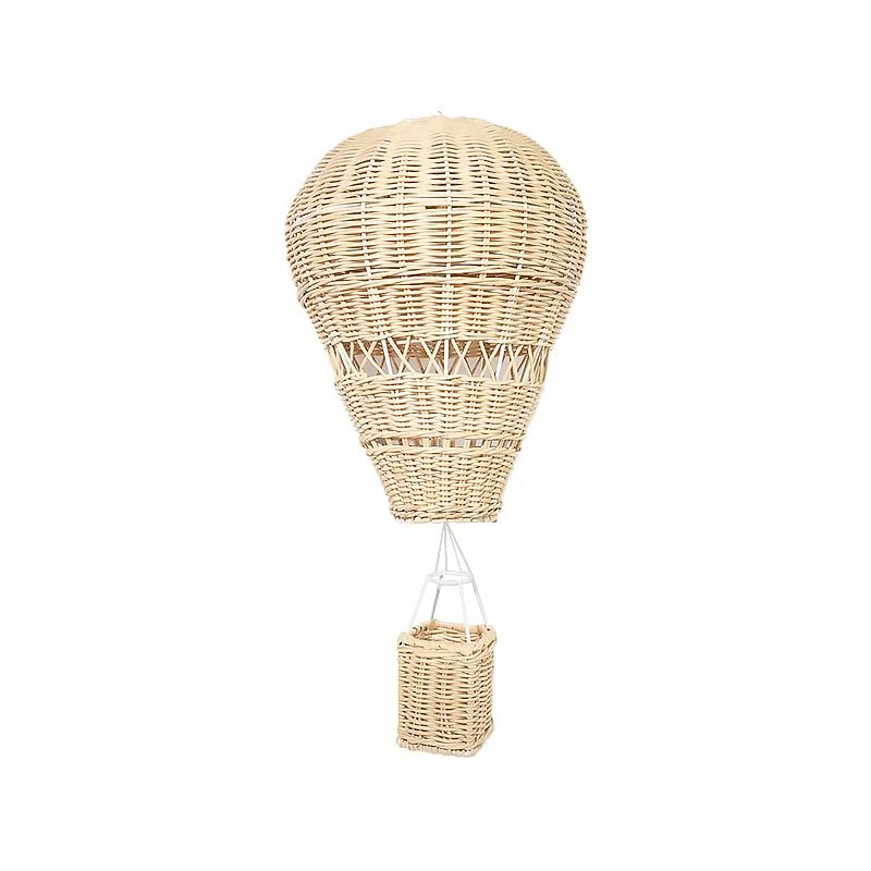 Handwoven Rattan Hot Air Balloon Hanging Decor Kawaii Nursery Wall Ornament Photo Prop 4