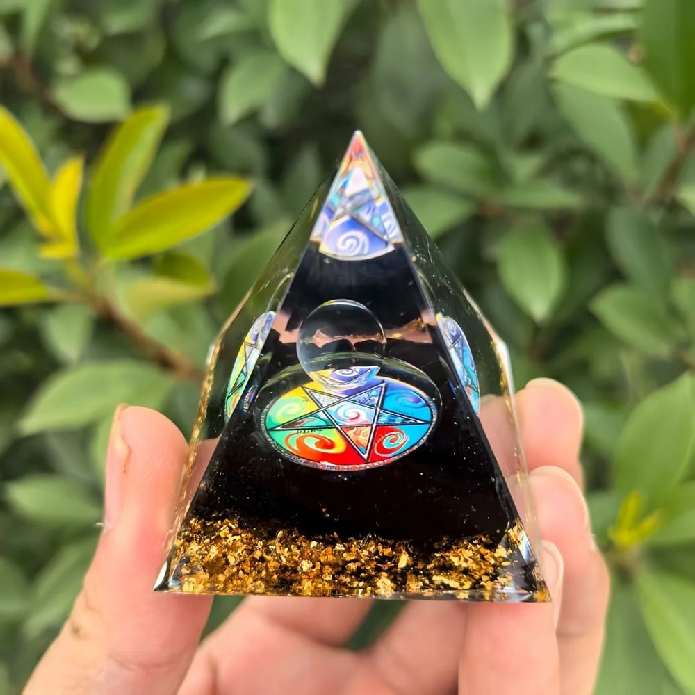 Luxury Lapis Lazuli Crystal Sphere Pyramid Set Elegant Geometric Home Decor With Gold Black Base 7