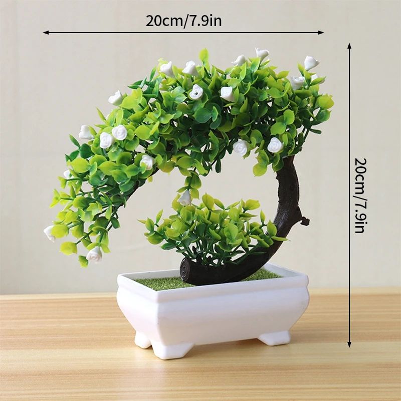Artificial Bonsai Tree Potted Plant Realistic Mini Greenery Desk Home Decor 14