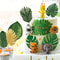 Tropical Palm Leaf Decor Set Artificial Jungle Safari Leaves With Stems For Party Home Styling 3