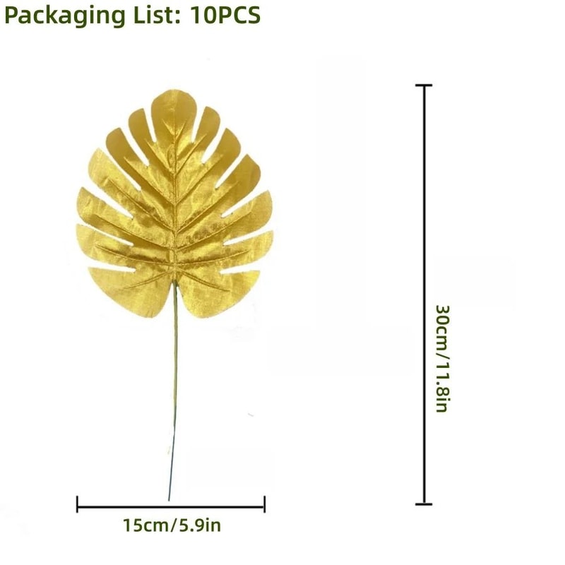 Tropical Palm Leaf Decor Set Artificial Jungle Safari Leaves With Stems For Party Home Styling 12
