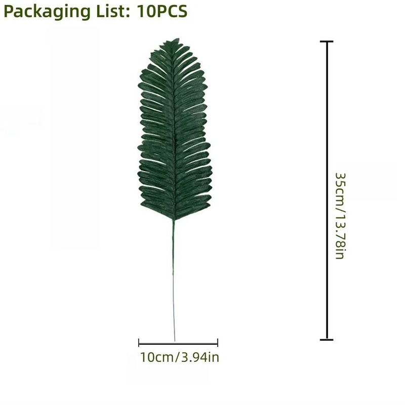Tropical Palm Leaf Decor Set Artificial Jungle Safari Leaves With Stems For Party Home Styling 16