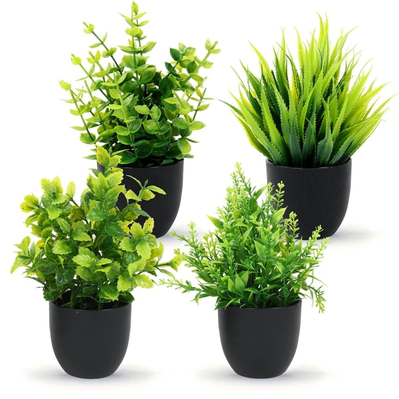 Artificial Bonsai Grass Plant Pot Realistic Mini Greenery For Home Event Decor 5