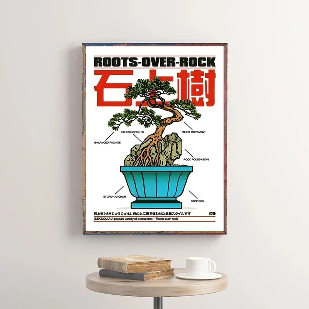 Japanese Koi Fish Canvas Wall Art Frameless Retro Abstract Poster For Living Room Bedroom Decor 2