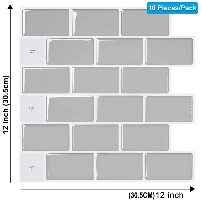 3D Peel Stick Tile Wall Stickers Waterproof SelfAdhesive Kitchen Bathroom Wallpaper Panels 9