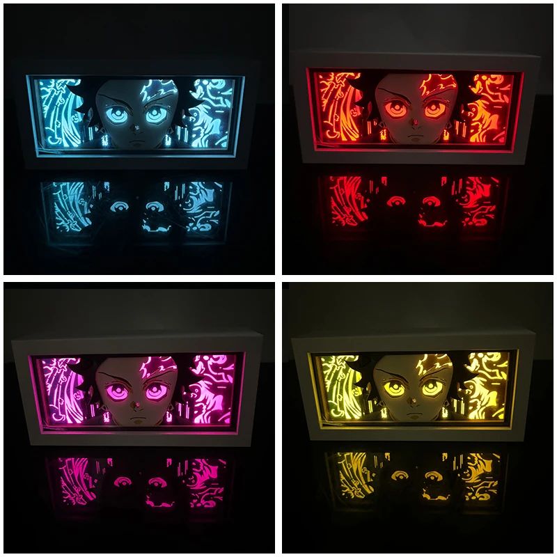 Demon Slayer 3D LED Light Box Kamado Tanjiro Anime Night Light For Bedroom Decor 5