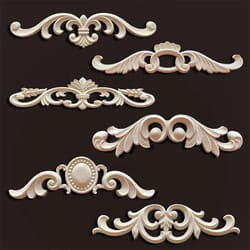 antique wood carved appliques onlays – decorative moulding wall & furniture accents