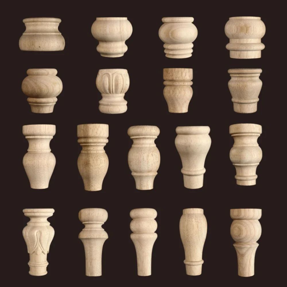 Half Round Roman Wood Column Cap Applique Decorative Carved Furniture Onlay Accent 0