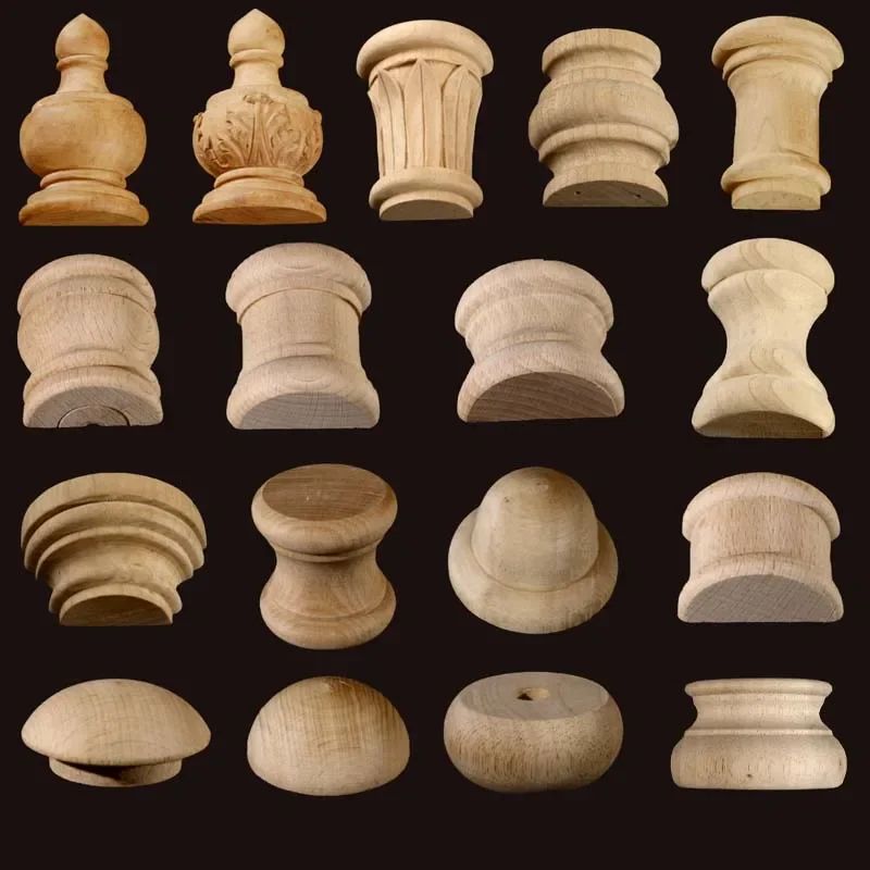 Half Round Roman Wood Column Cap Applique Decorative Carved Furniture Onlay Accent 1