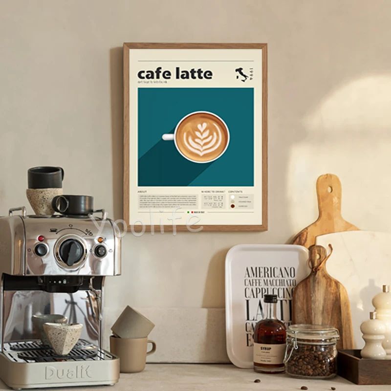 Vintage Coffee Culture Canvas Poster Latte Espresso Cortado Wall Art For Kitchen Cafe Decor 2