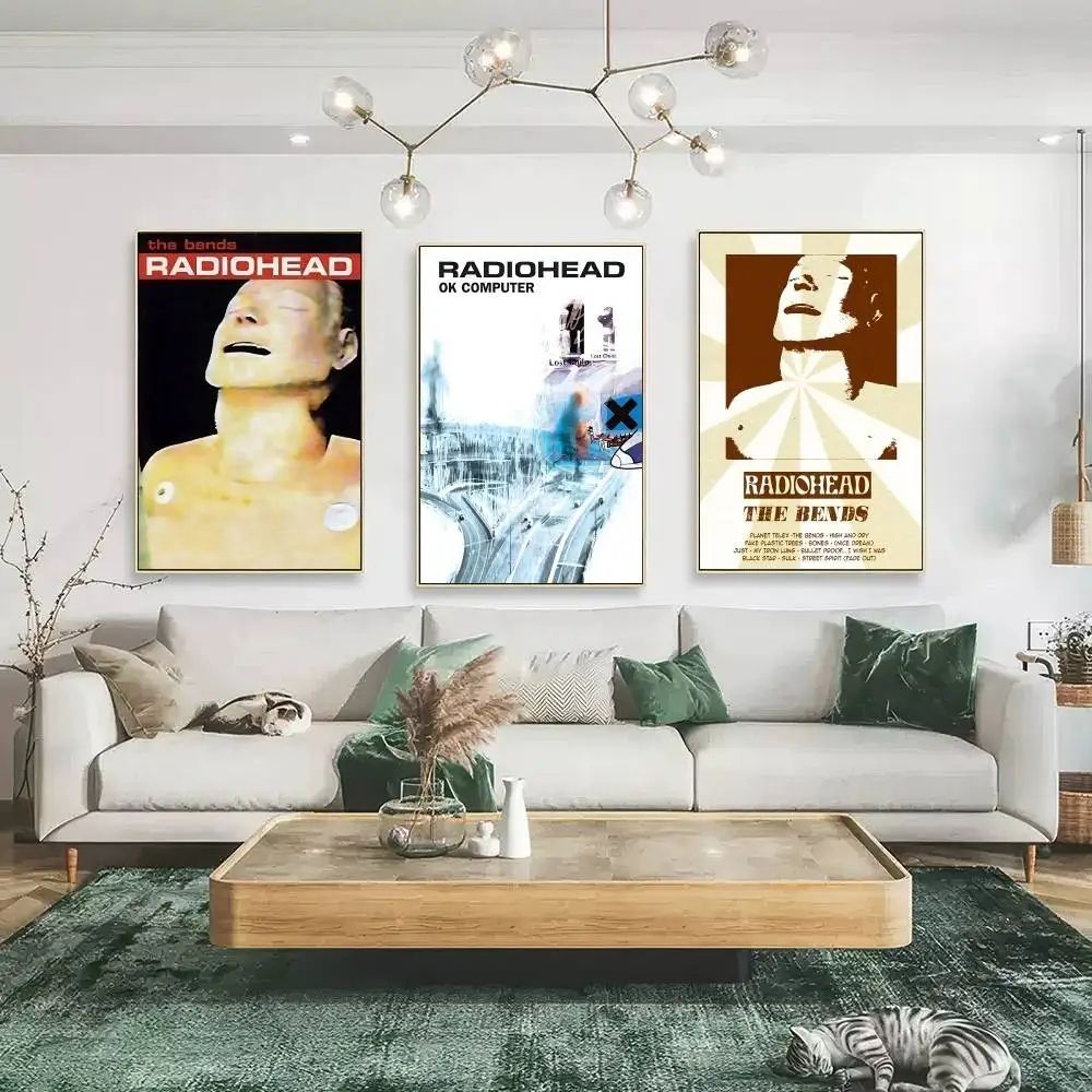 Vintage Radiohead Poster Wall Art Retro Rock Band HD Print For Home Bar Decor 1