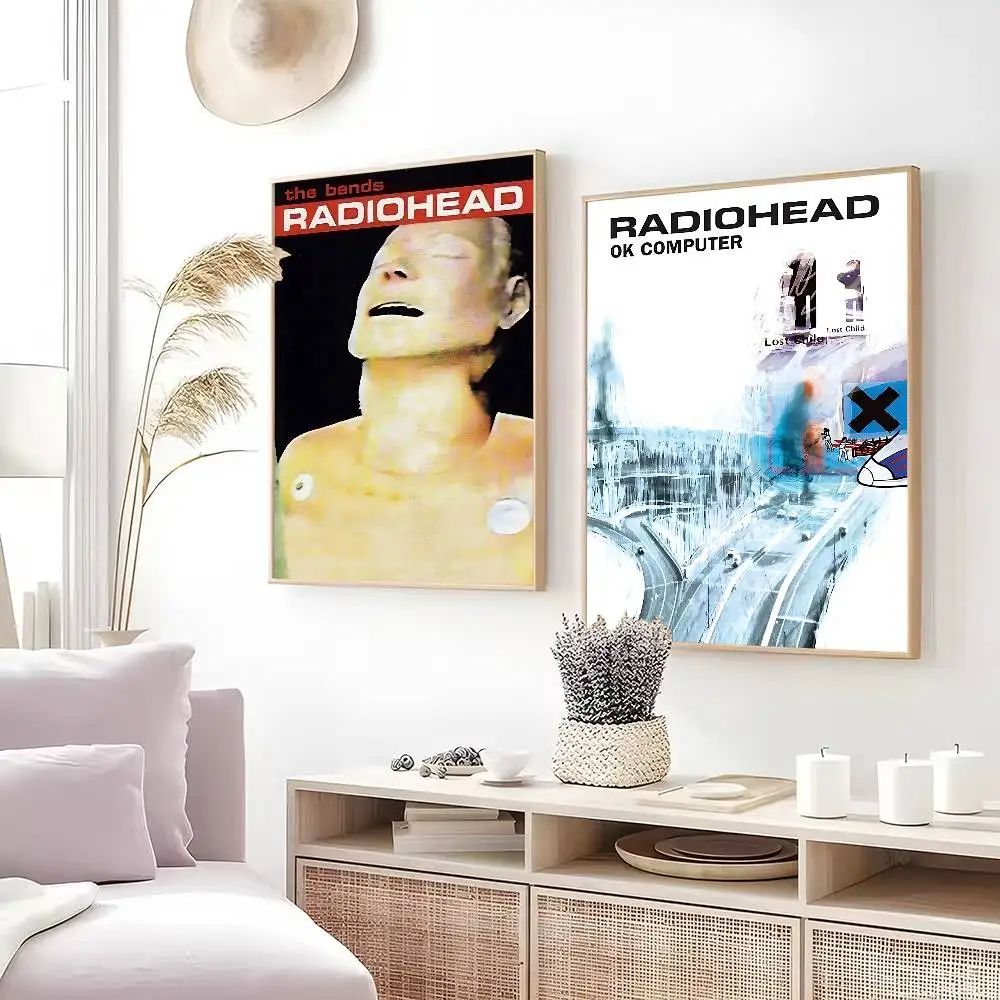 Vintage Radiohead Poster Wall Art Retro Rock Band HD Print For Home Bar Decor 2