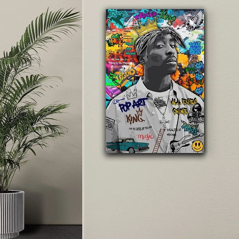 80s Gangster Graffiti Canvas Wall Art Retro Urban Street Style Print For Home Bar Decor 4