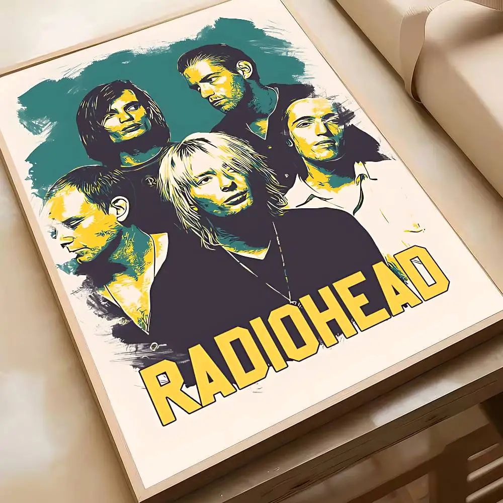 Vintage Radiohead Poster Wall Art Retro Rock Band HD Print For Home Bar Decor 11